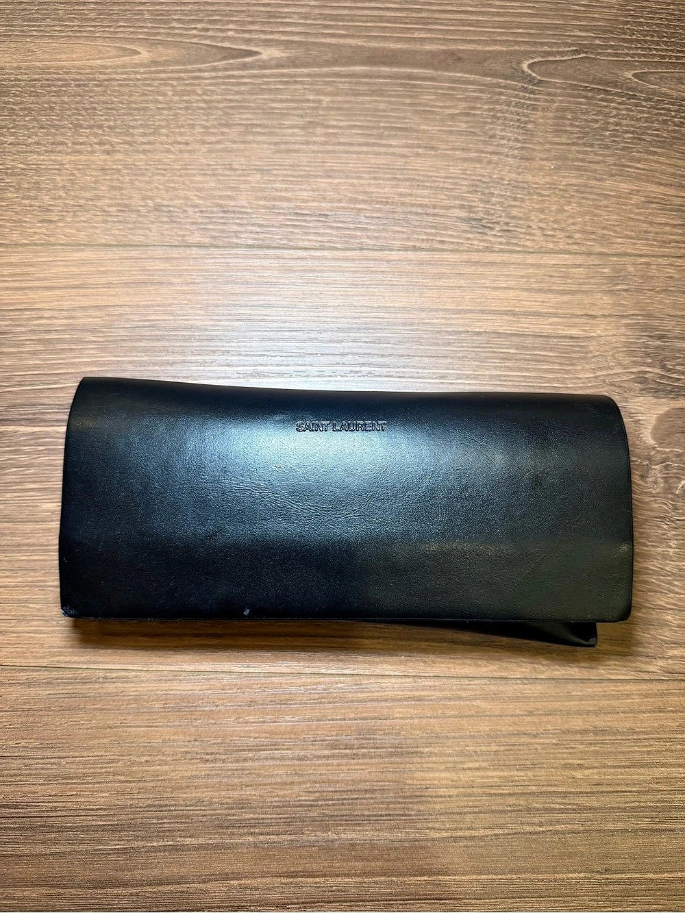 Saint Laurent Leather Eyeglasses/Sunglasses Case Black Clutch